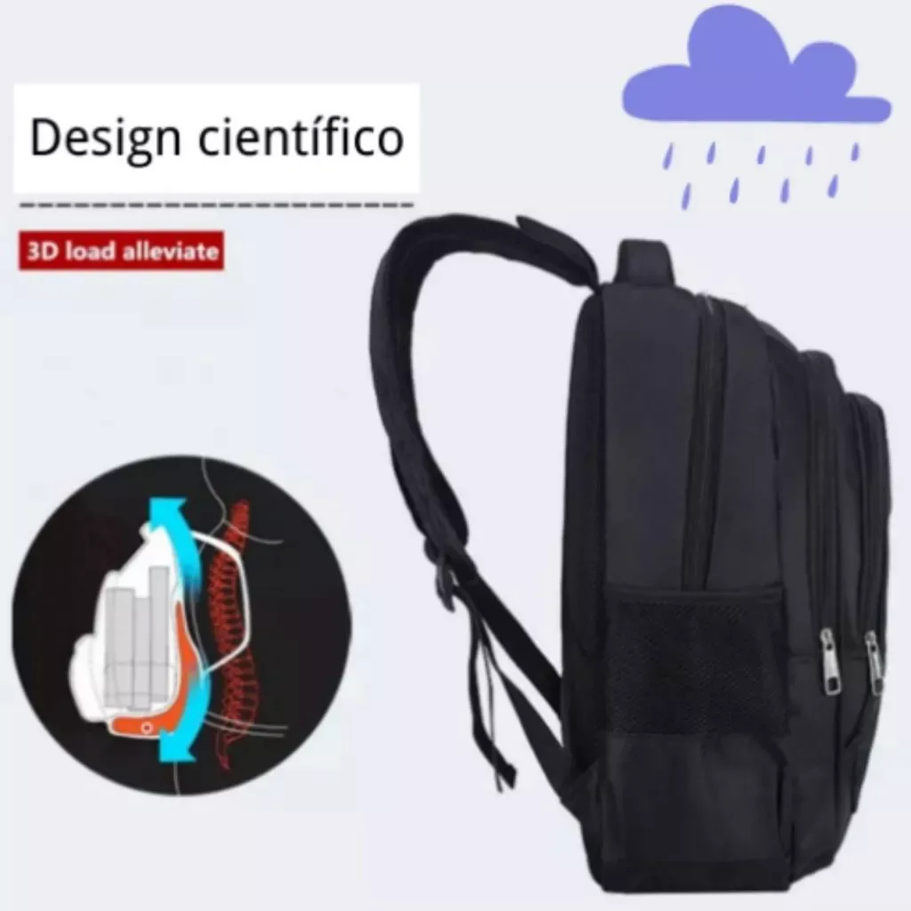 Mochila Masculina Bolsa Feminina Notebook Escolar Resistente Oferta — imagem 7