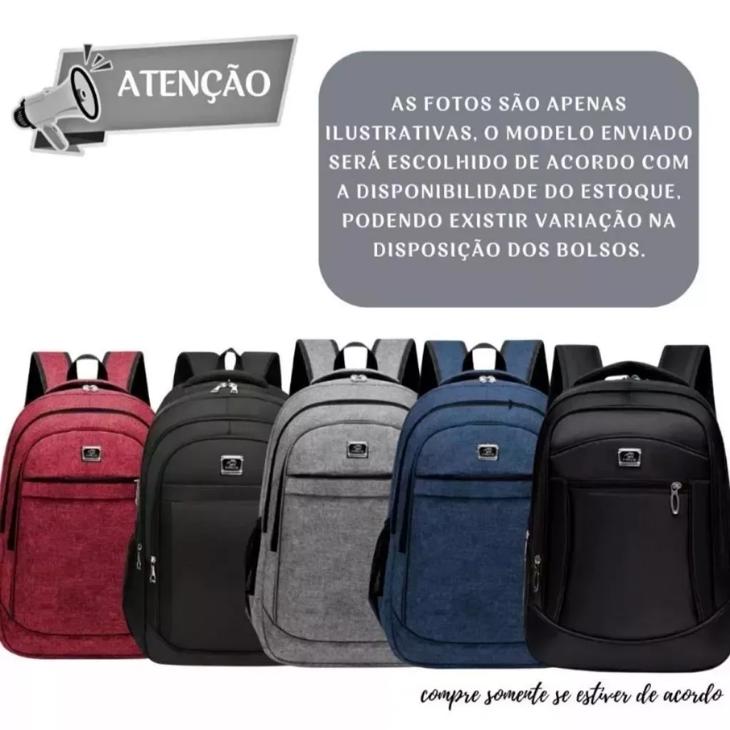 Mochila Masculina Bolsa Feminina Notebook Escolar Resistente Oferta — imagem 10
