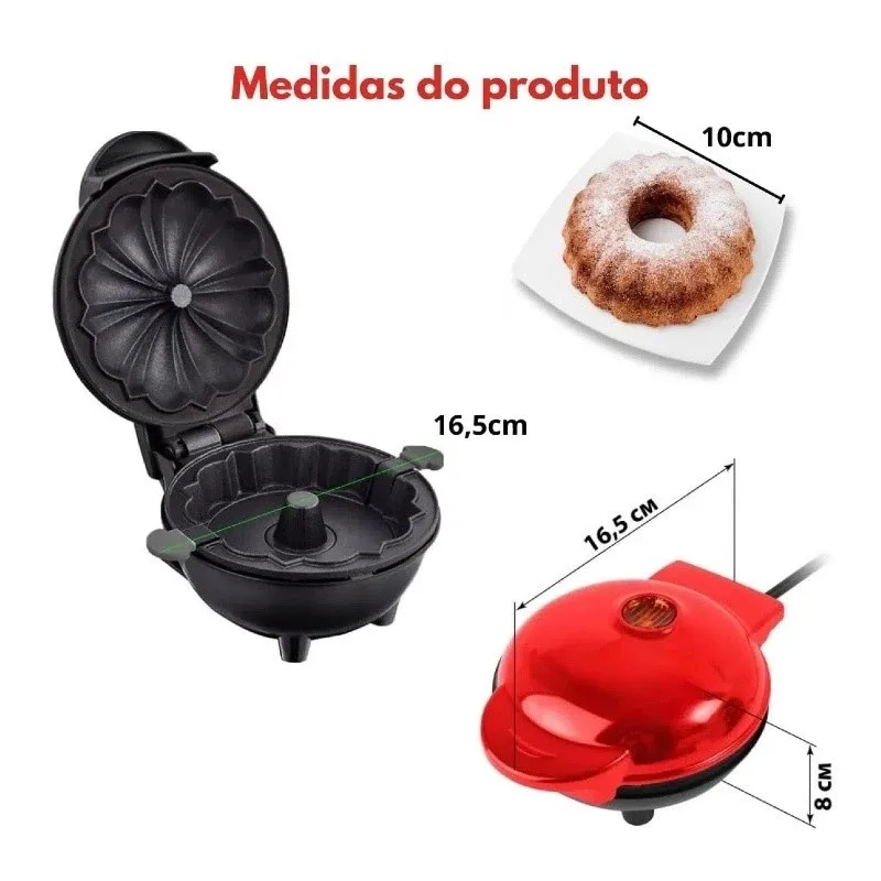 Mini Máquina de Bolo e Pipoca sem Óleo Portátil 110V — imagem 6