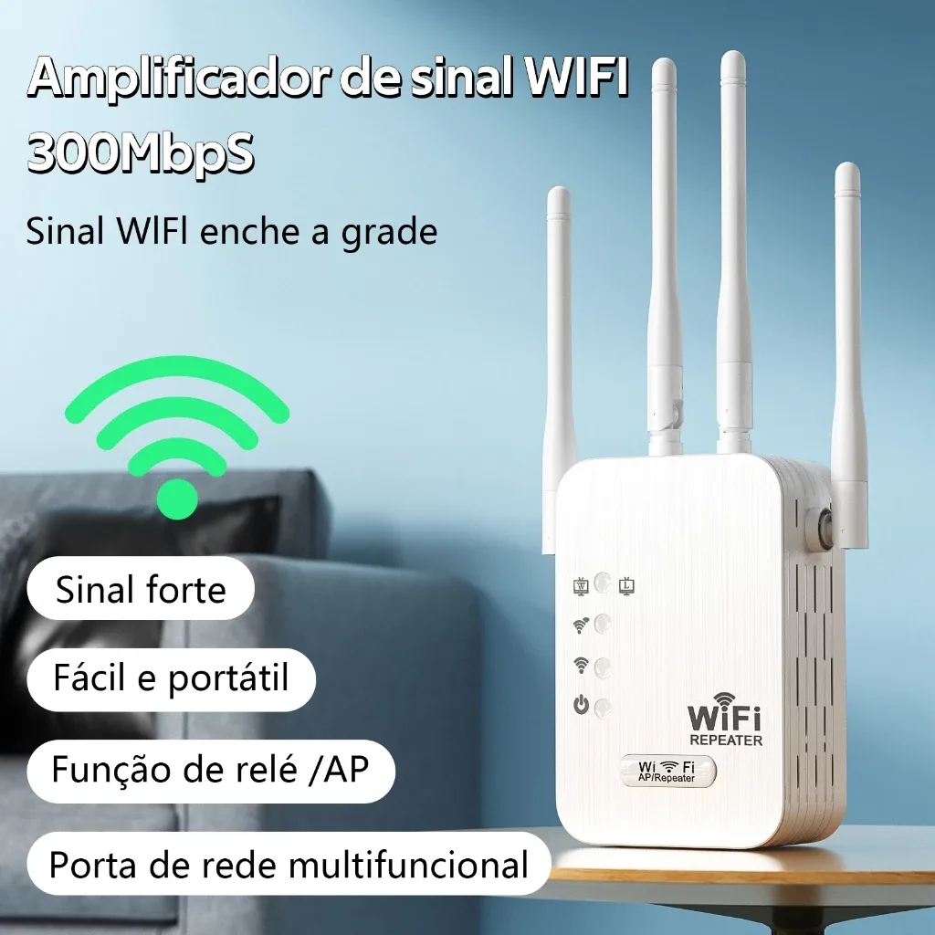 Amplificador de sinal Wi-Fi repetidor e roteador sem fio rede sem fio através da parede Dupla pressão/2.4G - G8 — imagem 6