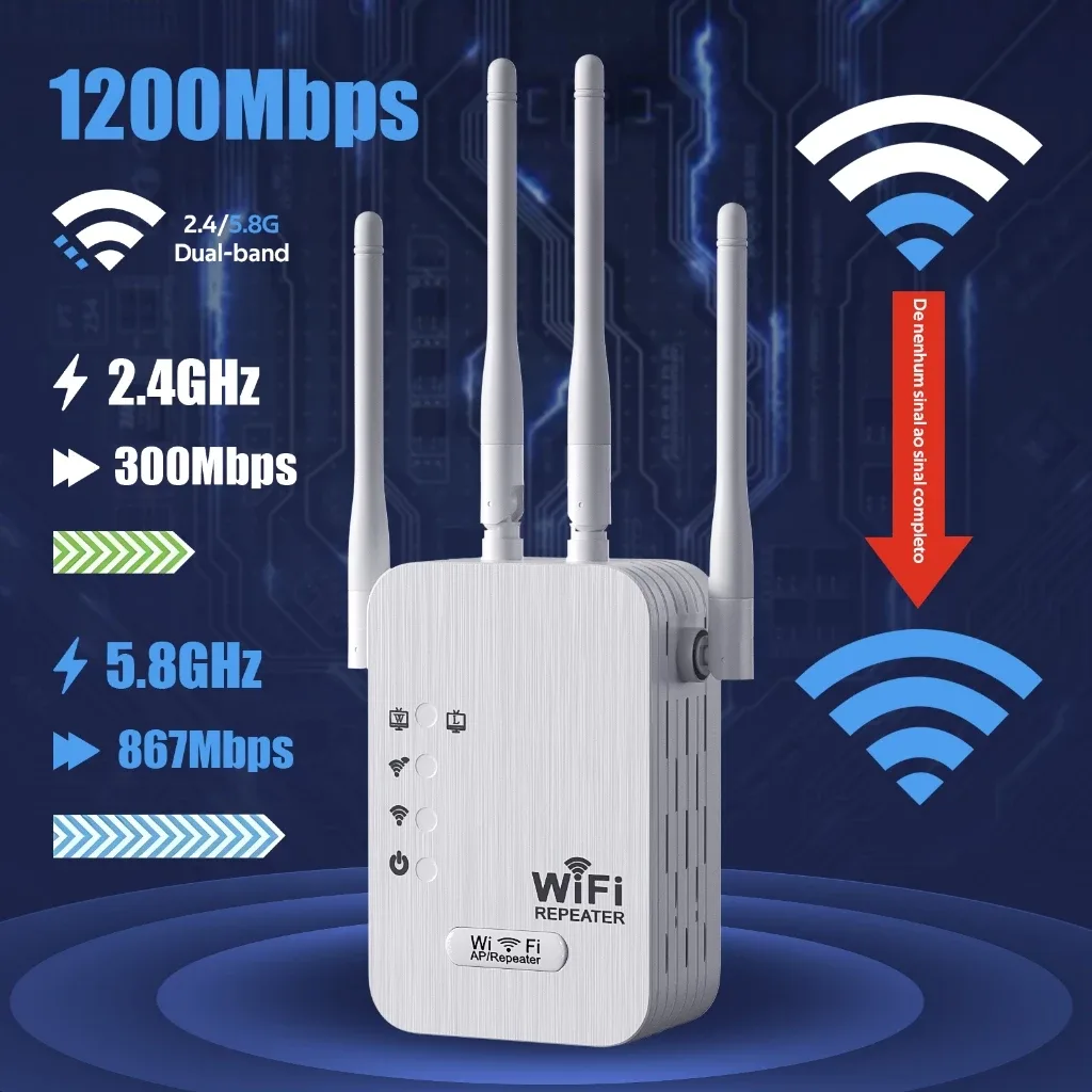 Amplificador de sinal Wi-Fi repetidor e roteador sem fio rede sem fio através da parede Dupla pressão/2.4G - G8 — imagem 3