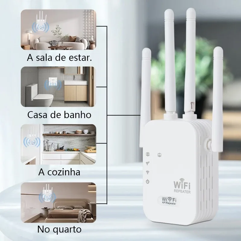 Amplificador de sinal Wi-Fi repetidor e roteador sem fio rede sem fio através da parede Dupla pressão/2.4G - G8 — imagem 4