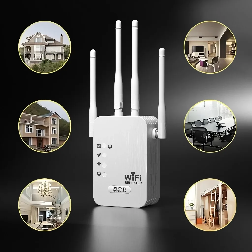 Amplificador de sinal Wi-Fi repetidor e roteador sem fio rede sem fio através da parede Dupla pressão/2.4G - G8 — imagem 8