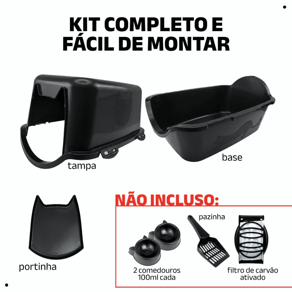 Caixa Areia Fechada Banheiro Toalete Sanitário Gato Antiodor Durapets — imagem 4