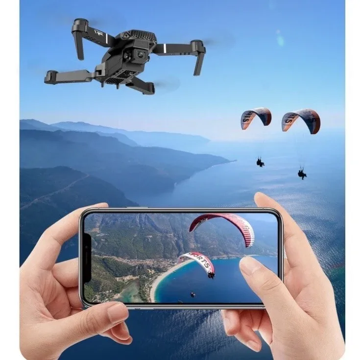 Drone E88 Dual Camera 4K Com 1 Bateria WI-FI PRETO NOVO — imagem 8